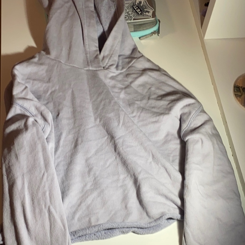 Purple cropped pink sweatshirt